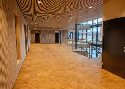 Aikkon: Träpaneler i ask, allaktivitetshus, Tyresö