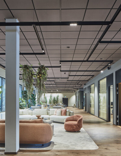 Ecophon: Masters Eg, akustiktak, kontor, Stommen Group, Markaryd