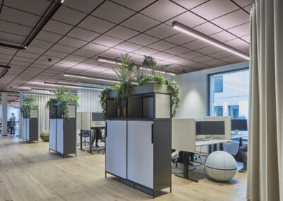 Ecophon: Masters Eg, akustiktak, kontor, Stommen Group, Markaryd