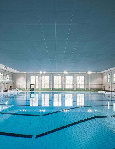 Rockfon: Akustisk stenullslösning, Lidingö Simhall